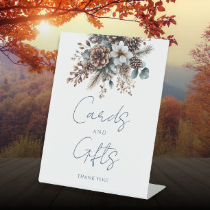 Signe De Table Cartes et cadeaux de forêt fleurie élégante et de 