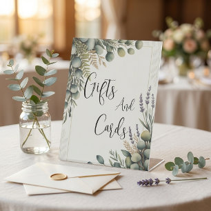 Signe De Table Cartes et cadeaux de mariage à la gouache Eucalypt