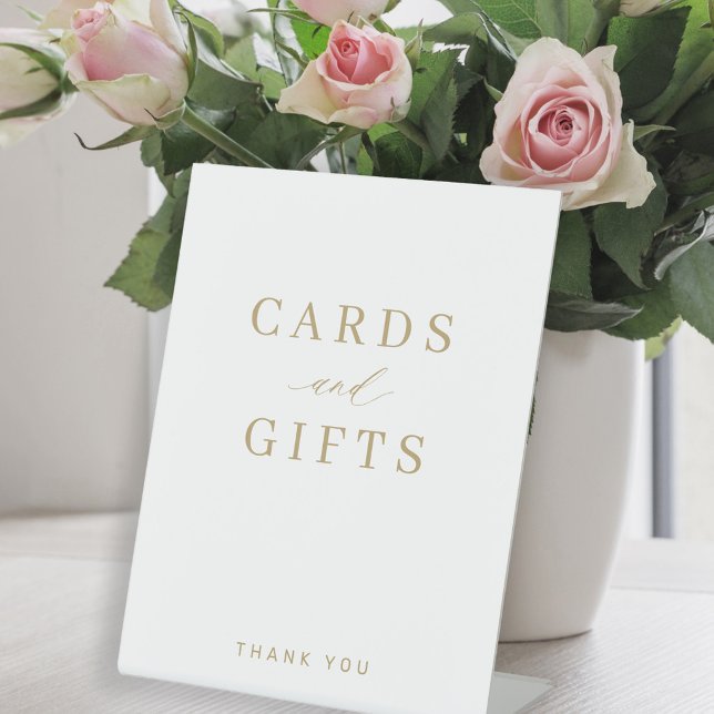 Signe De Table Cartes et cadeaux de mariage à l'écriture dorée él (Créateur téléchargé)