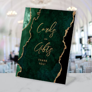 Signe De Table Cartes et Cadeaux de Mariage Agate Émeraude Vert O