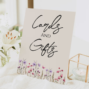 Signe De Table Cartes et cadeaux de mariage beige Fleur sauvage m