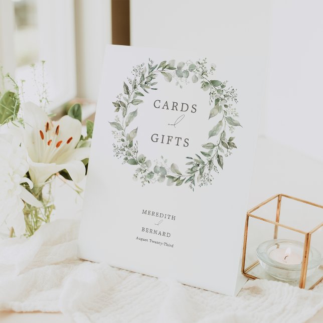 Signe De Table Cartes et cadeaux de mariage botaniques élégants (Créateur téléchargé)