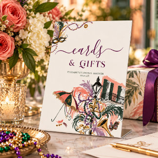 Signe De Table Cartes et Cadeaux de Mariage de Mardi Gras à la No
