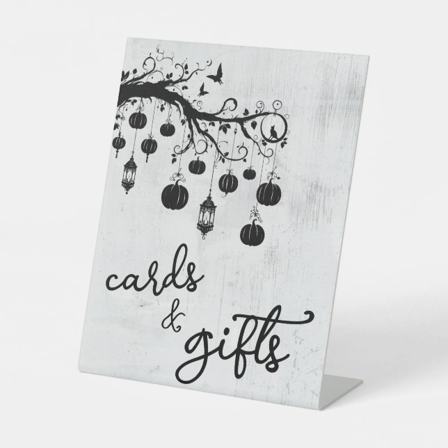 Signe De Table Cartes et cadeaux de mariage d'Halloween (Recto)