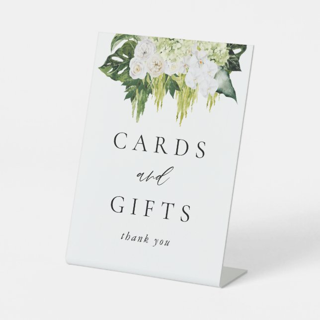 Signe De Table Cartes et Cadeaux de Mariage Élégante Verdure (Recto)