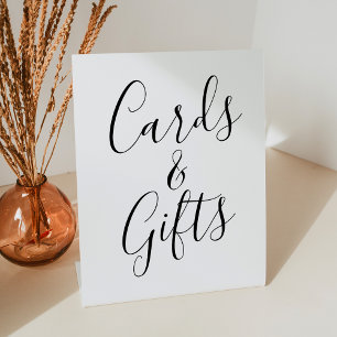 Signe De Table Cartes et cadeaux de mariage en noir tendance
