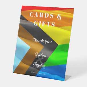 Signe De Table Cartes et Cadeaux de Mariage Gay Drapeau de Fierté