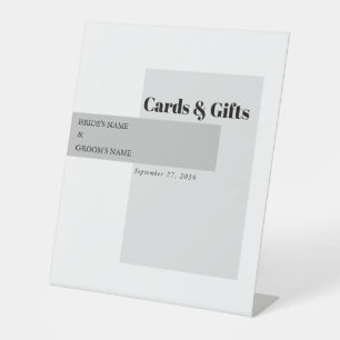 Signe De Table Cartes et cadeaux de mariage noir et blanc moderne