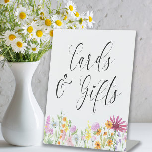 Signe De Table Cartes et cadeaux de mariage Prairie de fleurs sau