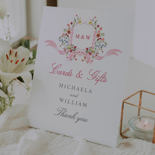 Signe De Table Cartes et Cadeaux de Mariage Régence Fleurs Aquare