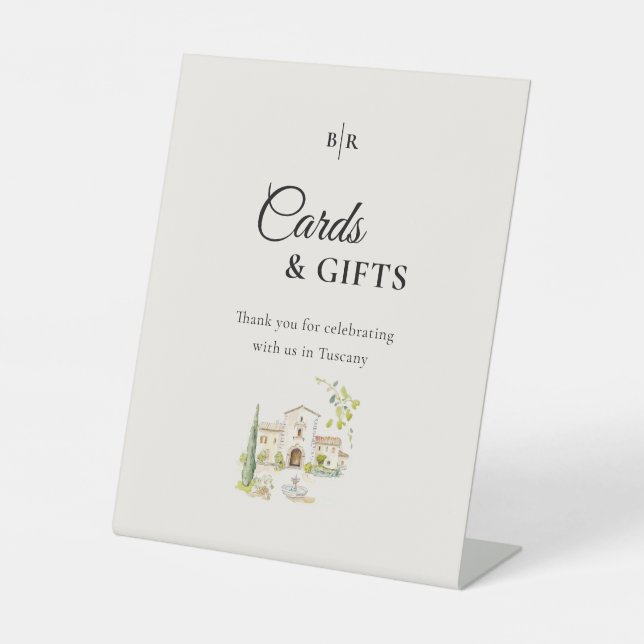 Signe De Table Cartes et Cadeaux de Mariage Toscans (Recto)