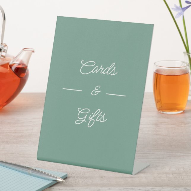 Signe De Table Cartes Et Cadeaux De Mariage Vert Simple (In SItu)