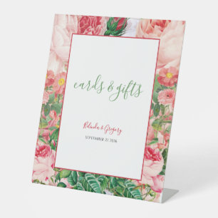 Signe De Table Cartes et cadeaux de mariage vintages floraux et b