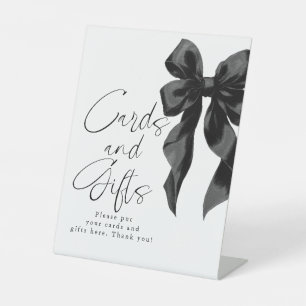 Signe De Table Cartes et cadeaux de ruban noir pour enterrement d