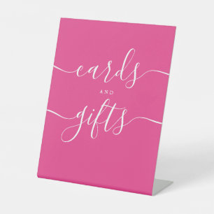 Signe De Table Cartes Et Cadeaux De Script Rose Chaud Modernes