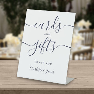 Signe De Table Cartes et cadeaux de signature bleu marine