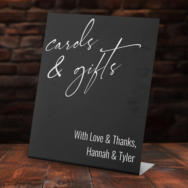 Signe De Table Cartes et cadeaux de typographie d'écriture contem (Créateur téléchargé)