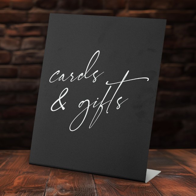 Signe De Table Cartes et cadeaux de typographie simple contempora (Créateur téléchargé)