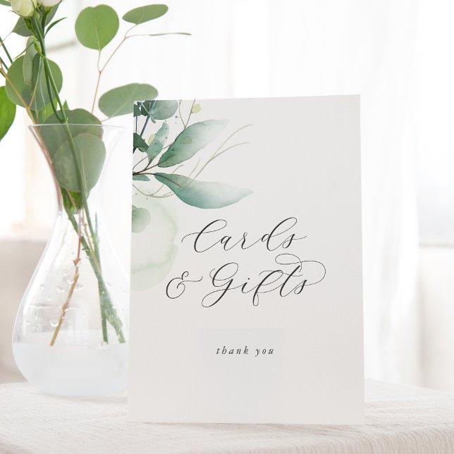 Signe De Table Cartes et cadeaux de verdure élégants (Créateur téléchargé)