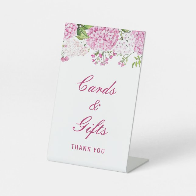 Signe De Table Cartes et Cadeaux d'Hydrangea Rose (Recto)