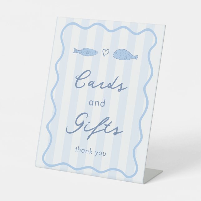 Signe De Table Cartes et Cadeaux Doodle Two Less Fish Mariage (Recto)
