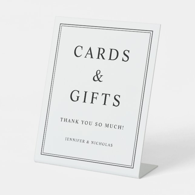 Signe De Table Cartes Et Cadeaux Élégants De Mariage (Recto)