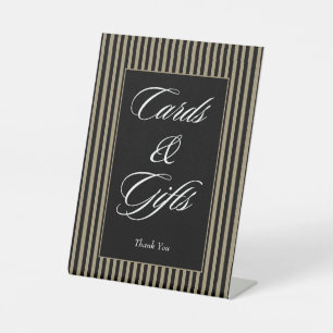 Signe De Table Cartes et cadeaux élégants, en noir et vert