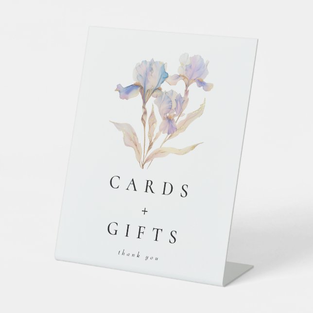 Signe De Table Cartes et cadeaux élégants Iris (Recto)