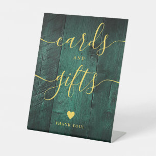 Signe De Table Cartes et Cadeaux en Bois Bohème de Couleur Vert E