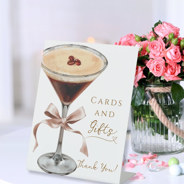 Signe De Table Cartes et cadeaux Espresso Martini Fête des mariée (Créateur téléchargé)