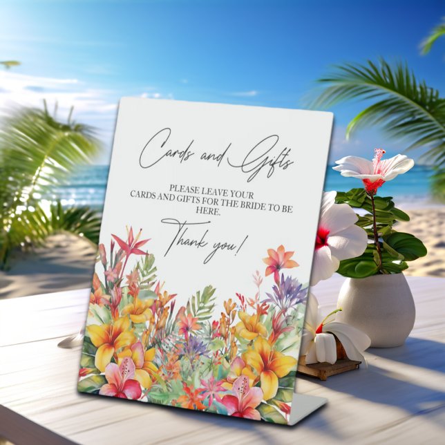 Signe De Table Cartes et cadeaux Fête des mariées Tropical Luau (Créateur téléchargé)