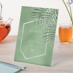 Signe De Table Cartes et cadeaux Feuille de palme luxuriante Moss