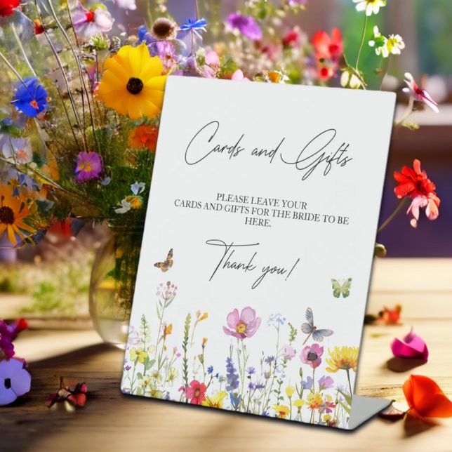 Signe De Table Cartes et cadeaux Fleur sauvage Papillons Fête des (Créateur téléchargé)