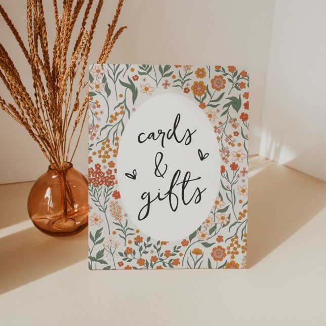Signe De Table Cartes et cadeaux fleurs sauvages (Cards & Gifts Sign)