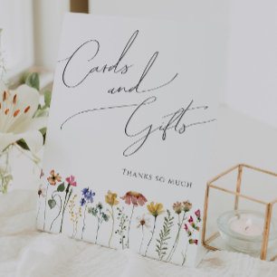Signe De Table Cartes et cadeaux Fleurs sauvages colorés
