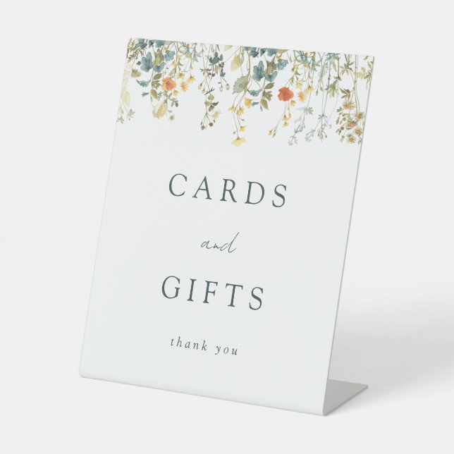 Signe De Table Cartes et cadeaux Fleurs sauvages élégants (Recto)