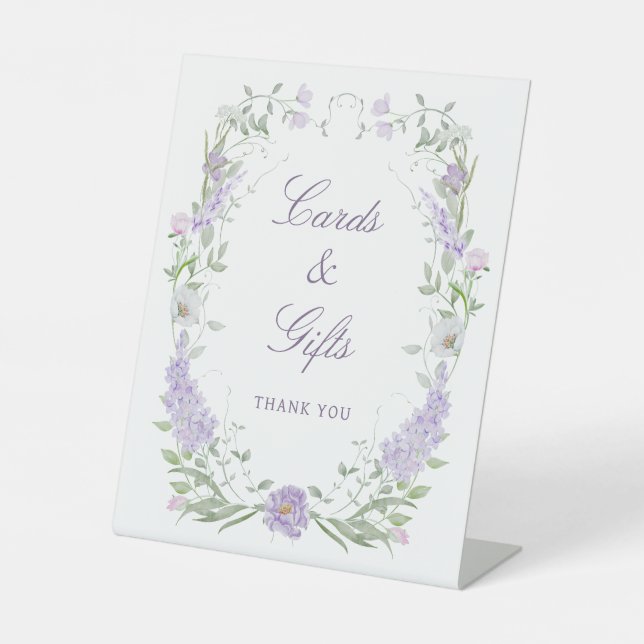 Signe De Table Cartes et cadeaux Floral Lavender Lavender (Recto)