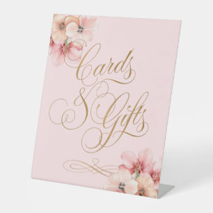 Signe De Table Cartes et cadeaux floraux en or rose