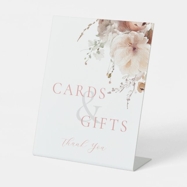 Signe De Table Cartes Et Cadeaux Floraux Rose Vive Mariage (Recto)