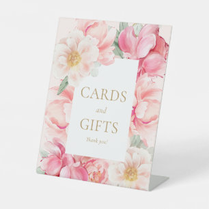 Signe De Table Cartes et cadeaux floraux roses