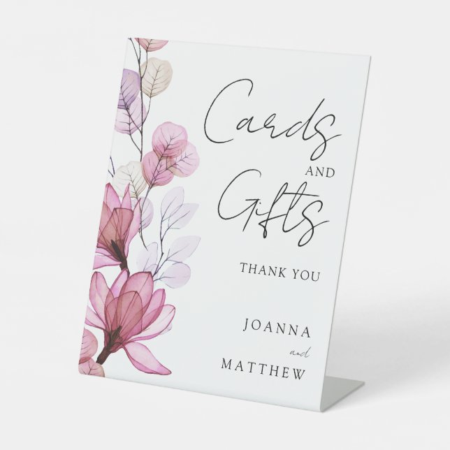 Signe De Table Cartes Et Cadeaux Floraux Roses Transparents (Recto)