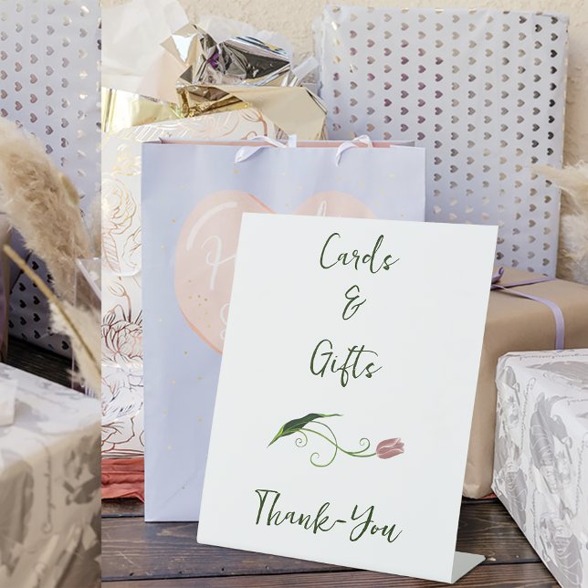 Signe De Table Cartes et cadeaux floraux Tulipes roses (Créateur téléchargé)