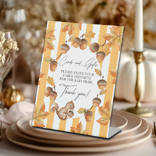 Signe De Table Cartes et Cadeaux Glands et Écureuil Baby Shower