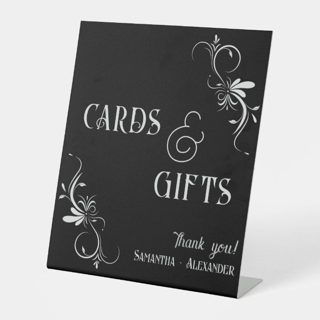 Signe De Table Cartes et cadeaux Gothique Whimsigoth Mariage (Recto)