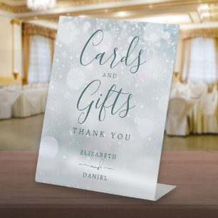 Signe De Table Cartes et cadeaux Hiver Merveilleux Flocons de nei