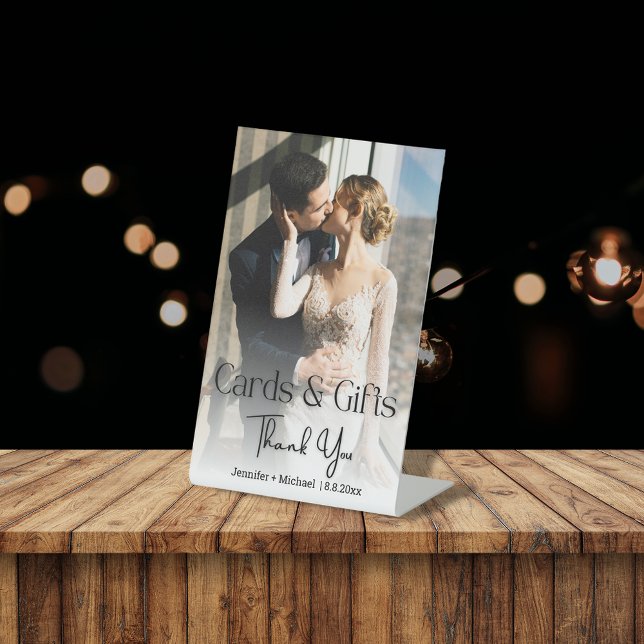 Signe De Table cartes et cadeaux mariage photo merci (Créateur téléchargé)