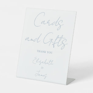 Signe De Table Cartes et cadeaux minimalistes de couleur bleu pou
