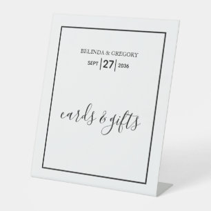 Signe De Table Cartes et cadeaux minimalistes en noir blanc