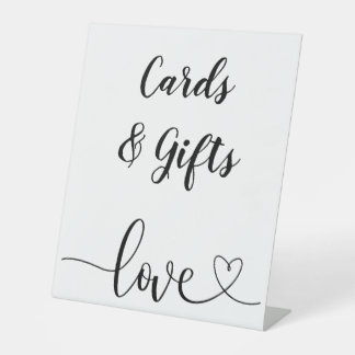 Signe De Table Cartes et cadeaux minimalistes noirs et blancs
