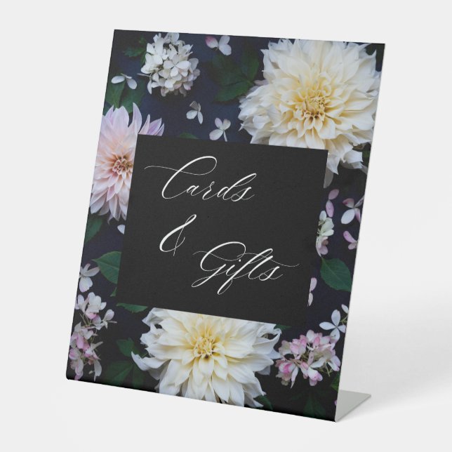 Signe De Table Cartes et cadeaux Moody Dahlia Floral (Recto)